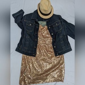 Gold Sequin BCBGMaxAzria formal dress